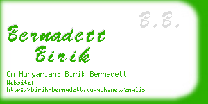 bernadett birik business card